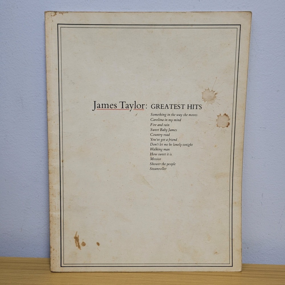 Vintage 1978 James Taylor Greatest Hits Piano Vocal Guitar Sheet Music Songbook